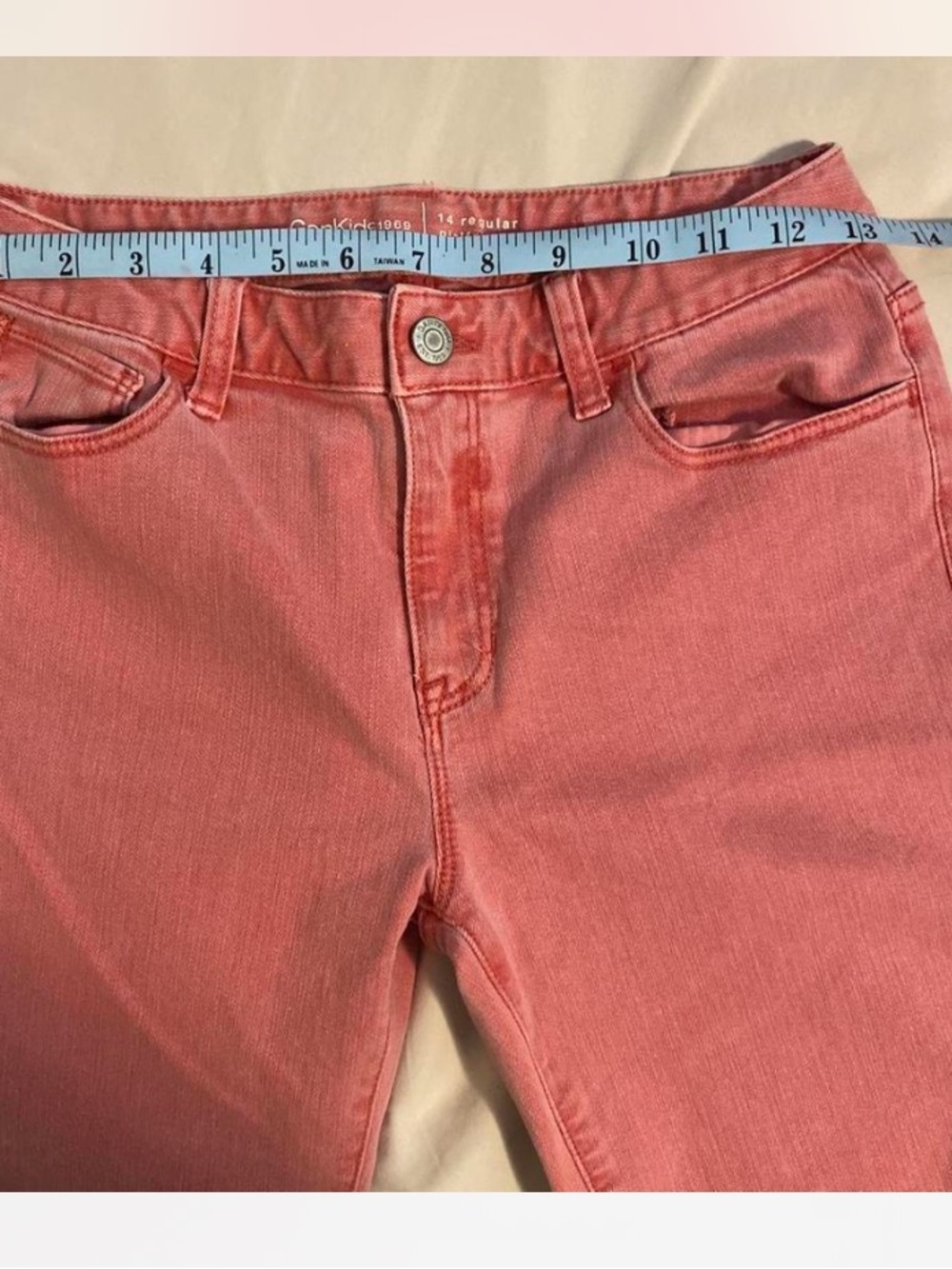 GAP Coral Pink Red Kids Girlfriend Jeans Sz 14